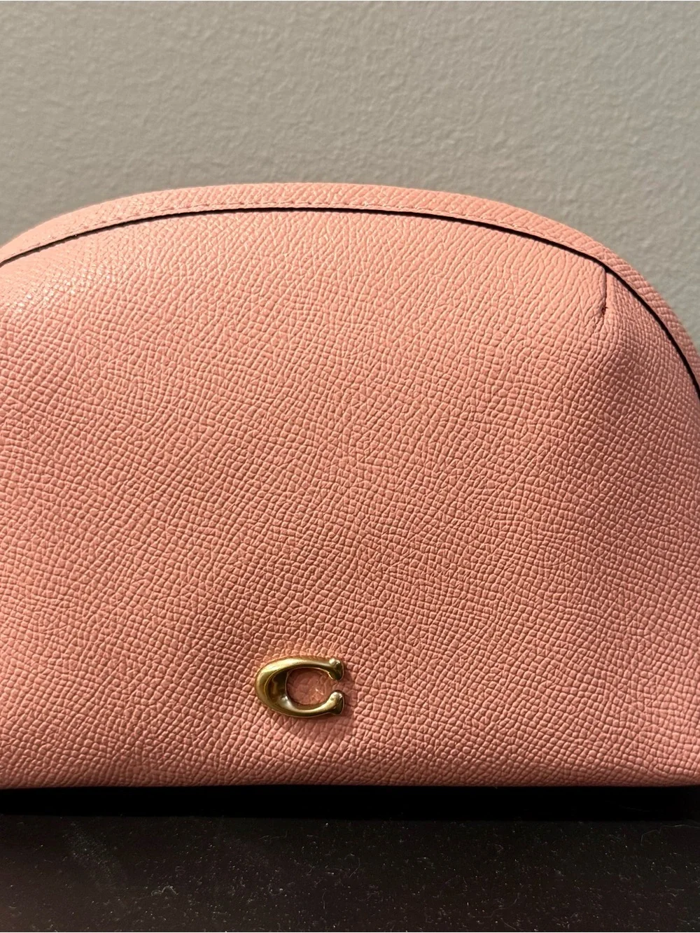 New Coach Julienne Cosmetic Case 17 Style# C3489 B4RZH Candy Pink cross grain